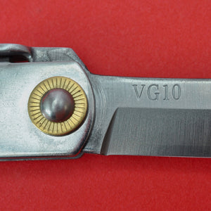 Gros plan NAGAO HIGONOKAMI couteau de poche pliant inoxydable VG-10 japon 100mm 