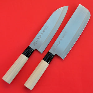 Santoku + Nakiri 2 knives set stainless steel 165mm Japan japanese