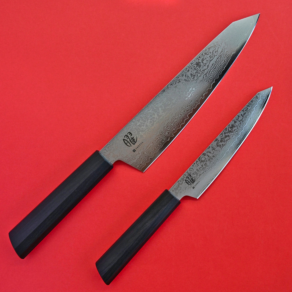 YAXELL YO-U 69 TAKUMI Damascus chef knife 190mm + petit knife 130mm Japan