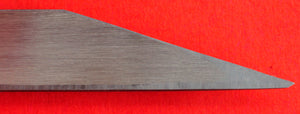 Primer plano Vista trasera Forjado a mano 12mm Kiridashi Kogatana talla marcado cincel Japón Japonés herramienta carpintería