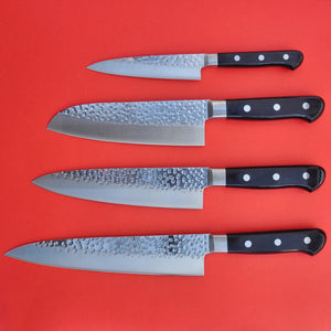 Knife set 4 KAI hammered Stainless steel IMAYO all 4 knives back side