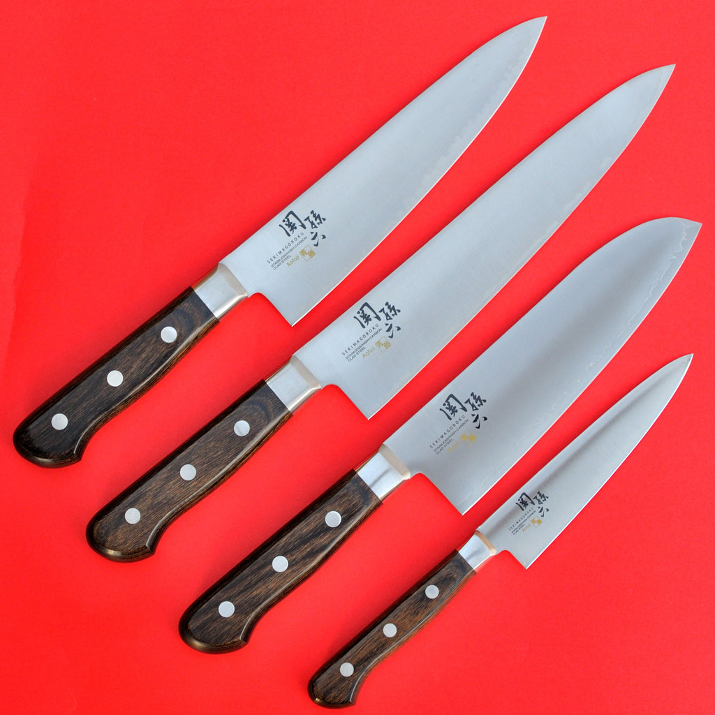 Kai Seki magoroku Conjunto de 4 facas Serie AOFUJI santoku Chef Japão Japonês 