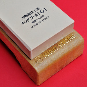 Close-up Japan Big KING G-1 waterstone whetstone Super finish stone #8000 GOLD STONE
