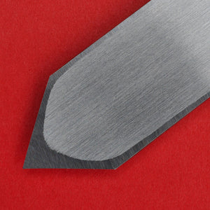 double edge Hand-forged 15mm kensaki shirabiki Spear point marking knife Ikeuchi Hamono Japan details spear point back side
