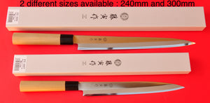 both knives Tojiro FU-1059  Fuji Yanagiba sushi sashimi knife stainless steel Japan japanese