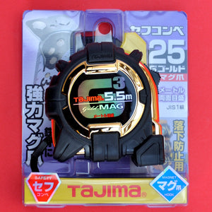 Packaging User guide TAJIMA GOLD MAG measuring tape 5.5m with magnets Japan Japanese tool
