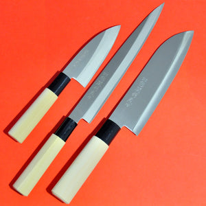 YAXELL Santoku + yanagiba + deba 3 knives set stainless steel Japan japanese knife